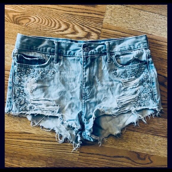 Abercrombie & Fitch Light Blue Jean Shorts - Picture 4 of 9